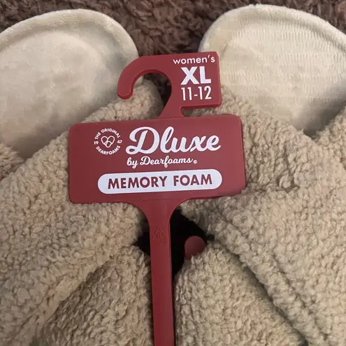 Dearfoams Deluxe Memory Foam Slippers Cozy Crossband Slides Womens XL 11-12 NWT