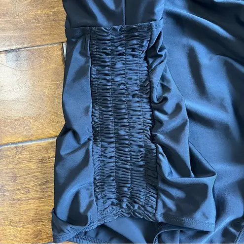 Motherhood Maternity One Piece Swimsuit Size Large Black Halter Ruched Summer