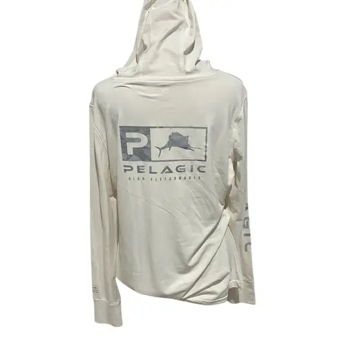 Pelagic Women's White High Performance Hoodie 50 + SPF Great Condition Worn Once