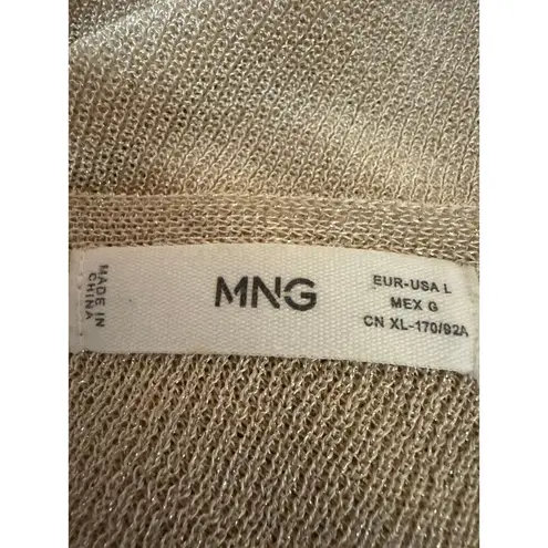 Mango MNG  Women's Beige Tan Sleeveless Knit V-Neck Cami Camisole Tank Top Size L