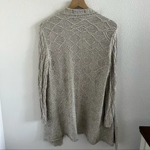 Nic+Zoe Champagne Open Front Knit Cardigan Boho Neutral Small