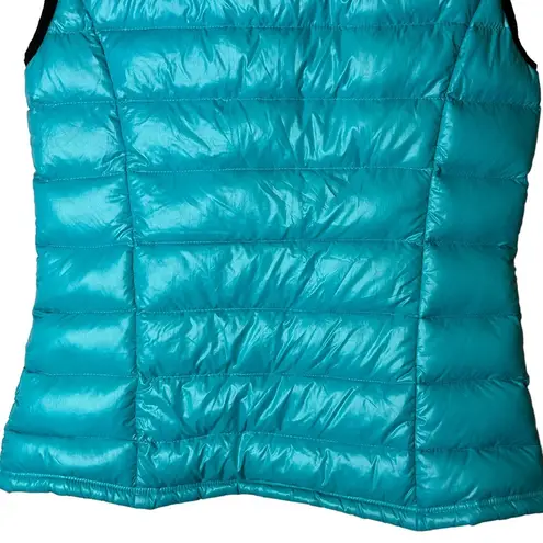 Roper Teal Blue/Green Puffer Vest Black Trim Down Feather Fill Size XS Green
