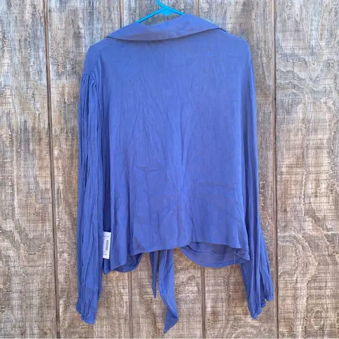 Talent Woman’s Open Tie Blouse Blue Size 3X
