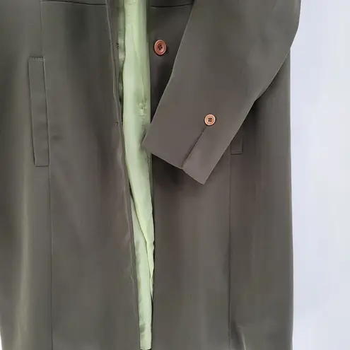 Mixit Longline Jacket Womens 12 Tall Green Stretch Notch Lapel Back Slit Career