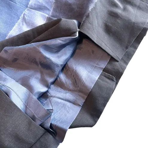 Akris Punto A Line Sleeveless Wool High Neck Ombre Colorblock Dress Blue Navy 8