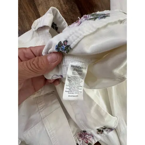 Sundance Sandance Women's White Cotton Blended Straight Leg Pants Size 6