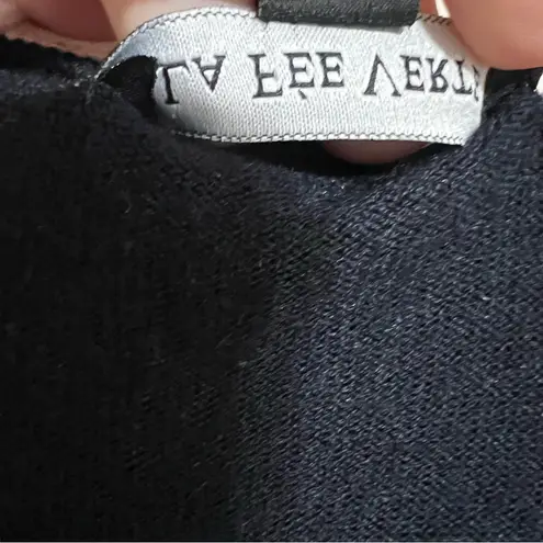 La Fee Verte Elsie Bowtie Sweater Cashmere Blend Layered Black Classic Prep Sz M Size M