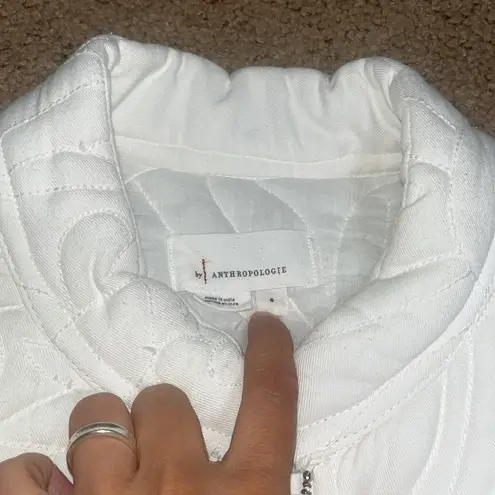 Anthropologie  Relaxed Quilted Floral Jacket Cream Small thumbnail 8