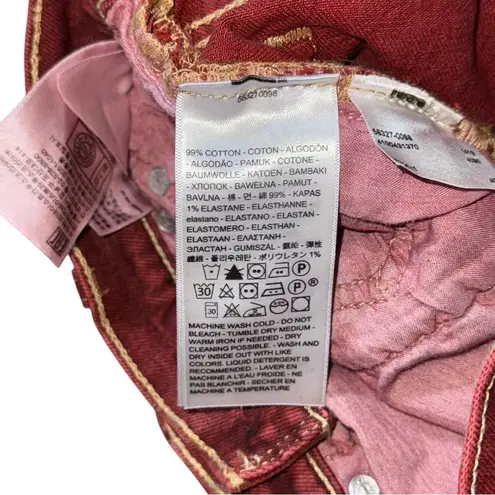 Levi's Levi’s 501 High Rise Red Jean Shorts Women’s 25 Raw Hem Frayed Button Fly Denim