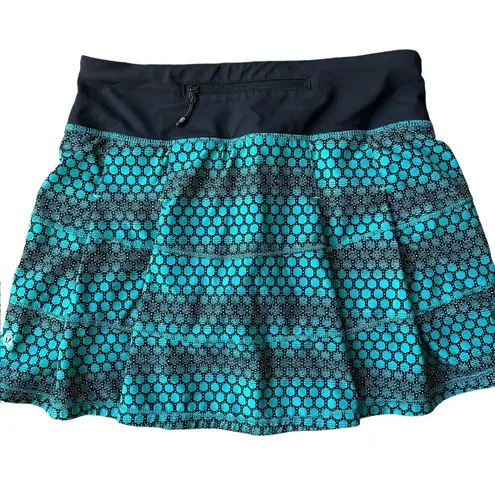 Lululemon  Women’s 2 Tall Pace Rival Skirt Tennis Skort Geometric Blue Black