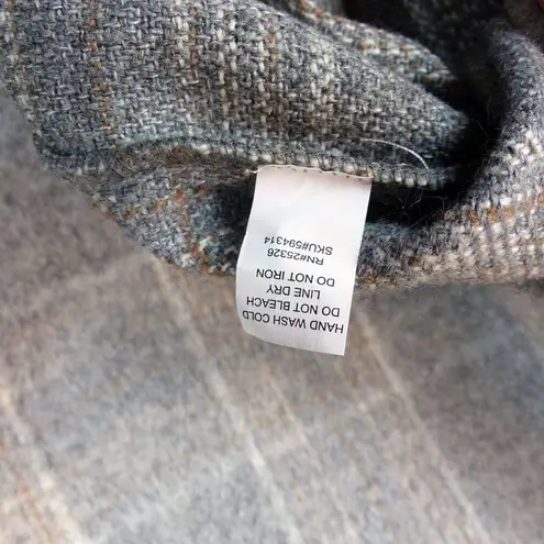 One World World Market Poncho One Size Cecil Gray Brushed Plaid Funnel Neck Lounge Pocket