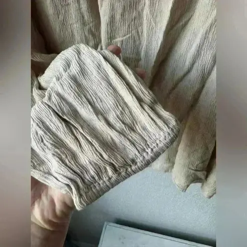 Knox Rose Knox‎ Rose NWT Women’s Gauze Beige Bohemian Embroidered Tassel Top Size M