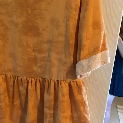 Ava James baby doll casual stretchy orange tie-dye top