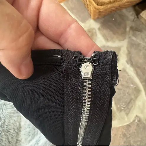 We Wore What black crystal spandex bandeau top cropped strapless party