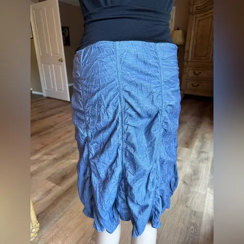 NWOT Surrealist MIDI Draped Stretching Skirt Blue Size S (1)