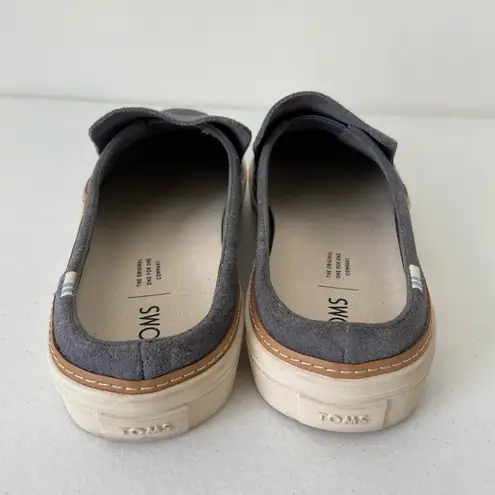 Toms  women’s gray suede slip on summer mules shoes size 7.5