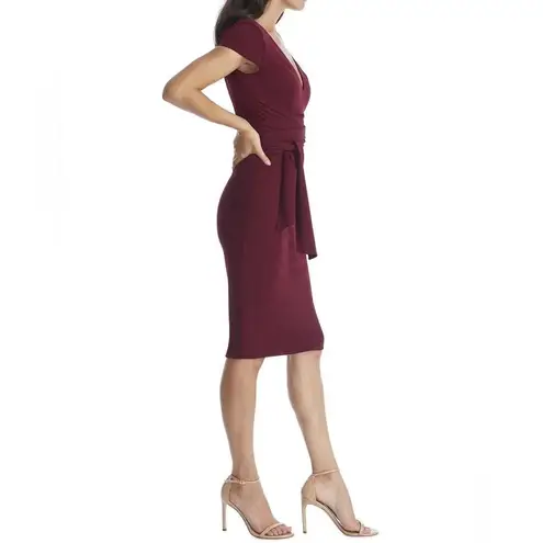 Dress the Population  Dana Dress Bodycon Sheath Burgundy Cocktail Sz Med New