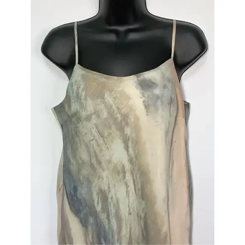 C Est. 1946 Marbled Lined Sleeveless Spaghetti Strap Slip Dress Gray Tan Small