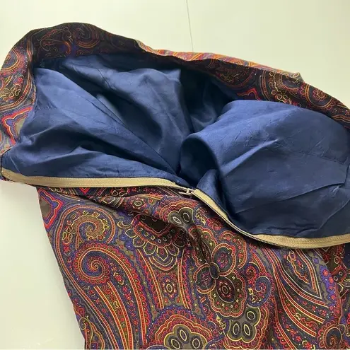 Burgundy‎ Skirt 90s Y2K DARK Academia Midi Skirt Dark Paisley Library Poet Purple