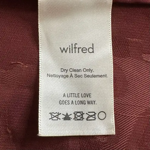 Wilfred Aritzia Silk Blend Rusty Red Sevres Blouse Top