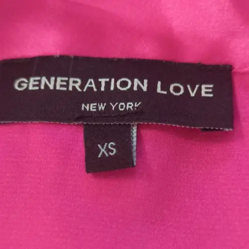 Generation Love Nikki Pajama Top Pink & Black Sleepwear PJ Women XS Barbiecore