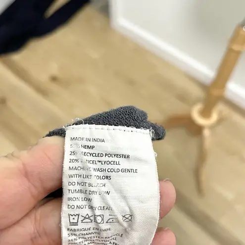 prAna Hemp Blend Faux Wrap High-Low Pull-On Skirt Pockets Gray size Medium