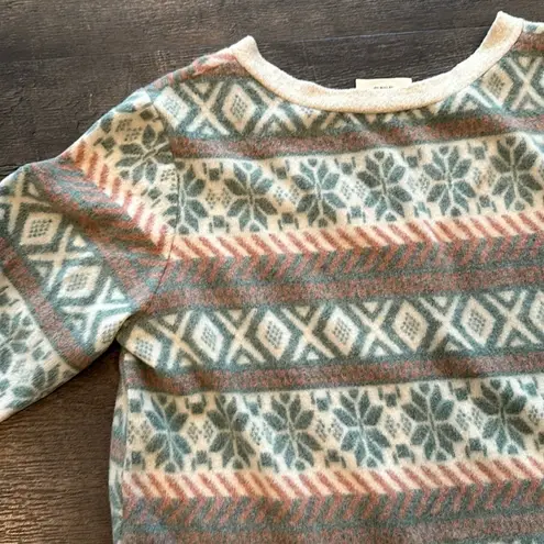 1.4.3. Story by Line Up Small Fair Isle Holiday/Winter Fleece V-Neck Pullover