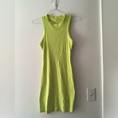 SKIMS Soft Lounge Cotton Rib Tank Dress in Daffodil Yellow Size Medium