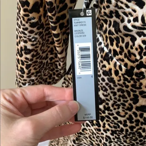 Tahari ....ladies leopard print faux wrap dress