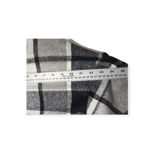 Flannel Shacket Size S Womens Black & Gray Oversized Jacket Button Closure