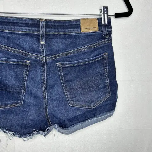 American Eagle  Hi-Rise Shortie Jean Shorts Sz 6 (27x3) Denim Blue Super Stretch