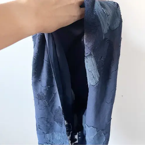 Shoshanna Midnight Off-The-Shoulder Jacquard Tiered Maxi Dress in Navy