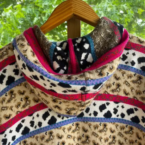 Kenzo Women's Colorful Animal Print Hooded Cardigan Size 44 (U.S. 10) RARE