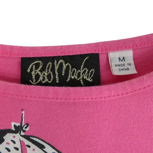 1980s Vintage Bob Mackie A Walk In The Park Pink Graphic Shirt Medium