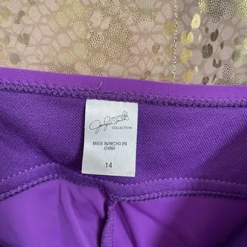 Jaclyn Smith Purple Ruched Twist Front One Piece Swimsuit, 14