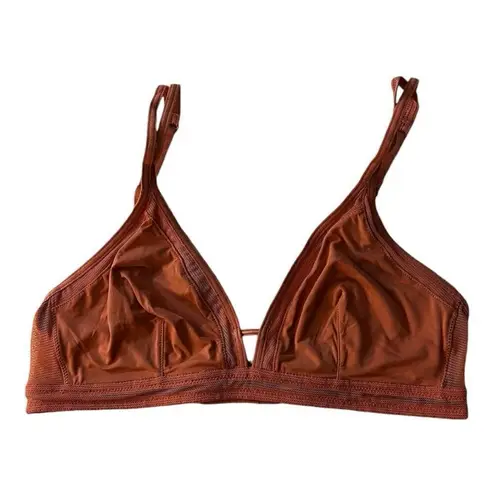 All.You. LIVELY Women Mesh Trim Bralette Terracotta Orange Brown Size M Wireless Size M