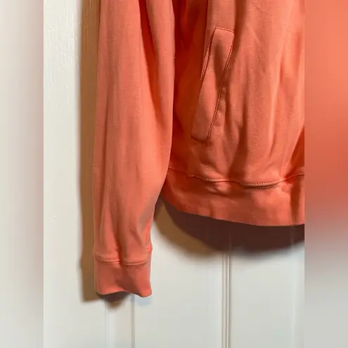 Garnet Hill Orange Women’s Button Up Light Hooded Sweater 100% Cotton Luxury M