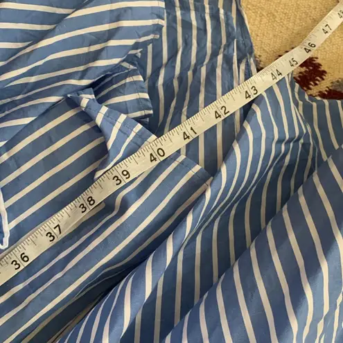 Ivy & Blue Striped Button Front Collared Shirt Dress (Sz 14) Blue & White Cotton