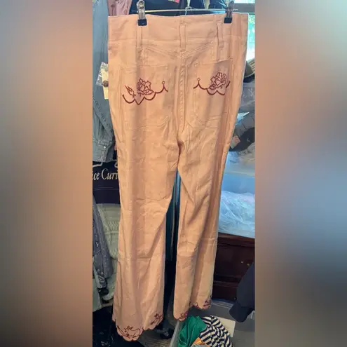 Anthropologie NWT  Maeve The Junie High-Rise Flare Pants: Embroidered Edition 30