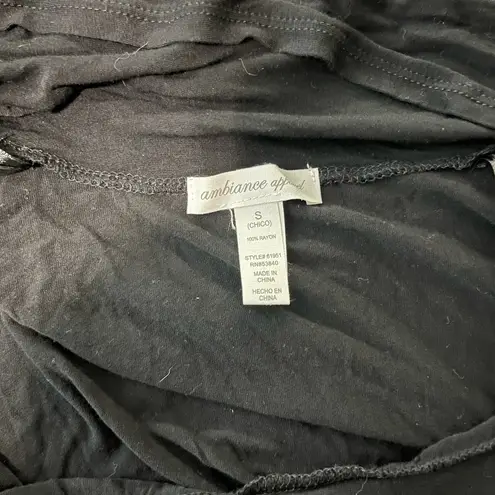 Ambiance Apparel Black Open Front Cardigan S Lightweight Layering Casual minimal