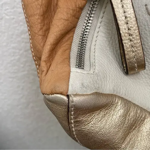 B Makowsky B. MAKOWSKY Tan Beige Gold Leather Slouchy Double Handle Shoulder Bag