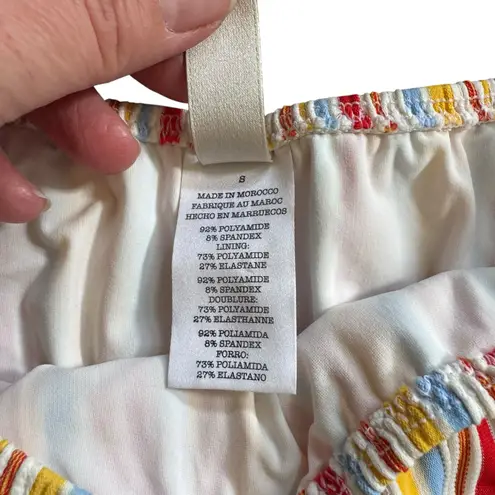 Lemlem Mokati Pouf Bikini Swimsuit High Waisted Bottoms Lemon Zest Stripe Small - Image 6