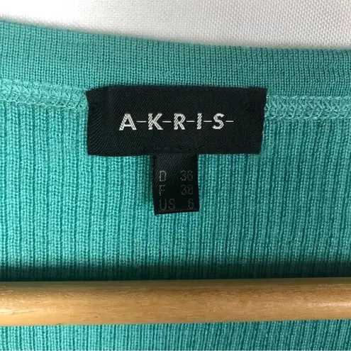 Akris Seafoam Green Scoop Neck Cashmere Silk Short Sleeve Top 6
