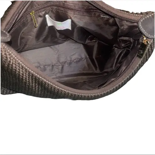 Brown Woven Fabric Shoulder Bag Purse Y2K Fashion Handbag Stylish Brown