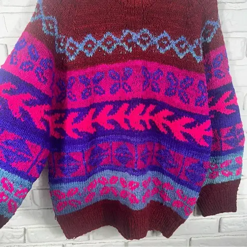 Vintage Handmade in Bolivia Wool Sweater One of a Kind Size Large
