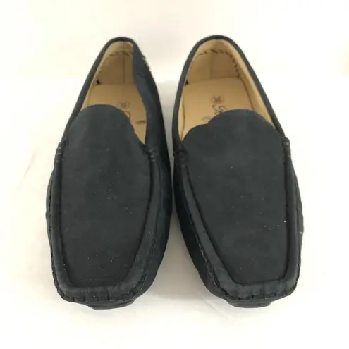 Ruizu Womens Loafers Flats Faux Suede Square Toe 7 Black