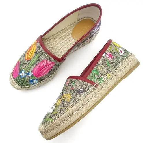 Gucci  Supreme GG Flora Espadrille Floral Painted Canvas Size 36.5 | US 6.5 NIB