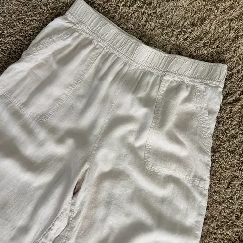 Sigrid Olsen Wide Leg Linen Pants in Women's Size Large in Ivory Beachwear - Image 2