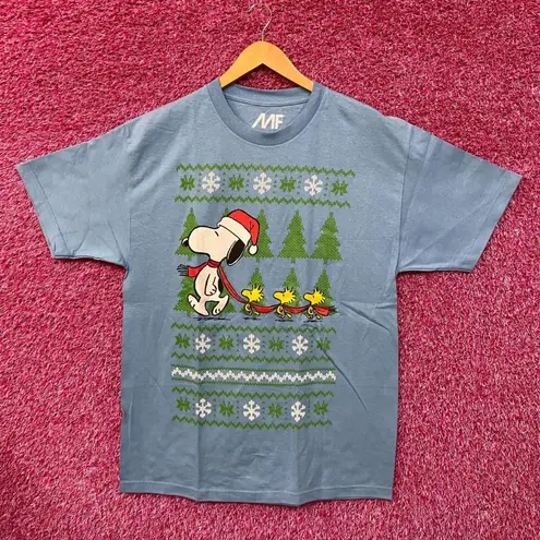 Santa Snoopy & Woodstocks Christmas Peanuts Holiday Tee L