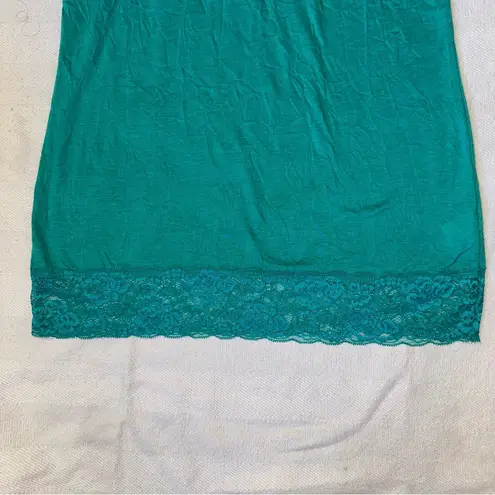 Bongo  lace trimmed teal top with adjustable straps, women L